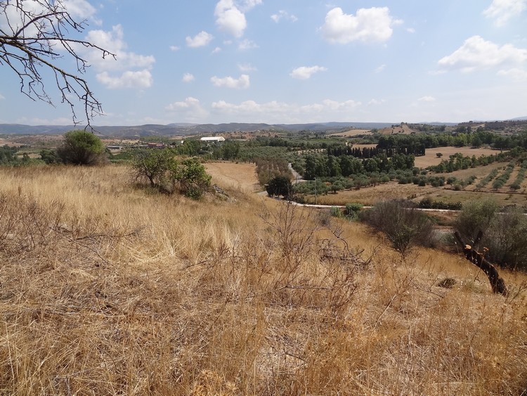 View from the acropolis towards the east (photo taken on September 2012).