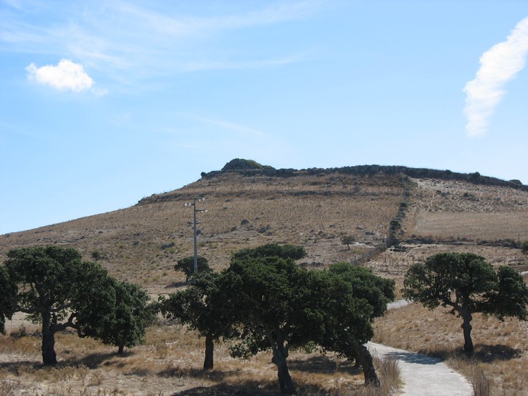 Hill with Nuraghe Luros on it's top - view from the East (photo taken on September 2010).