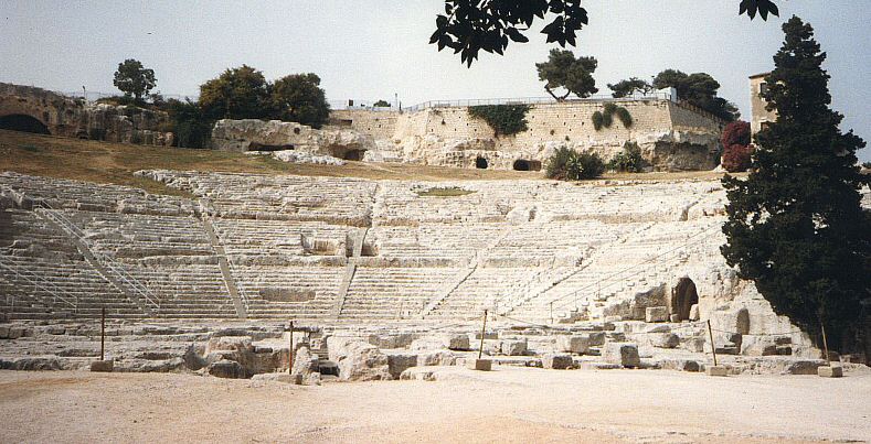 Another view of the 5th century BCE Greek theatre.