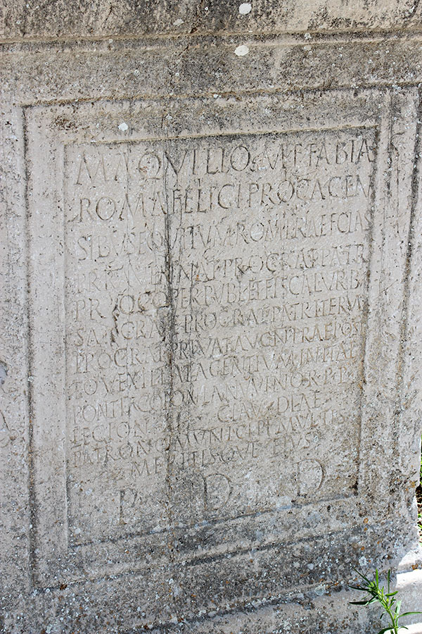 Another Roman inscription. Site in Puglia Italy