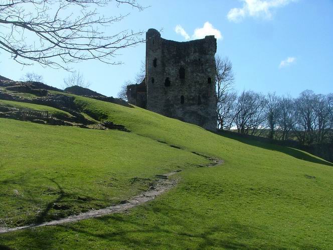 view of Peveril Castle in Castleton, A truly beautiful ancient and historical village in the Peak District Derbyshire, England. Category *B*