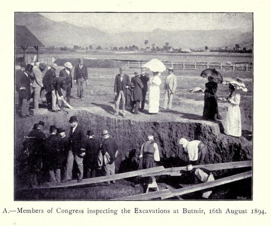 1894 photo of the dig, with Members of Congress, from 
