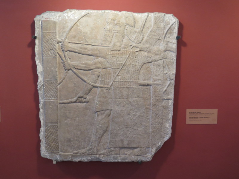 One of a number of Assyrian Freezes on display in the museum.  Photographed in October 2017
