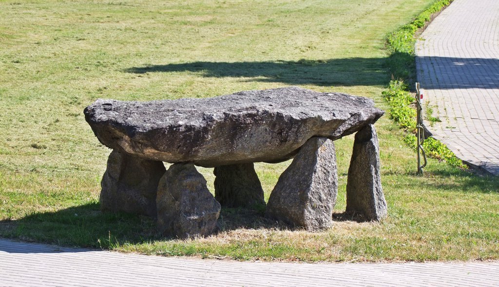 A miniature dolmen in front of the museum.  June 2015.

