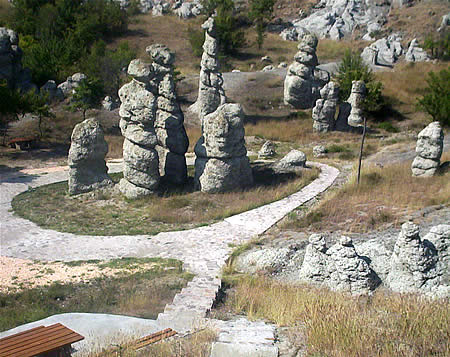 Amazing stone structures, like dolls, near village of Kuklica, Macedonia.
