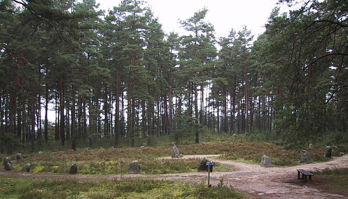 Another of the circles. This one holds a single stone in the centre.