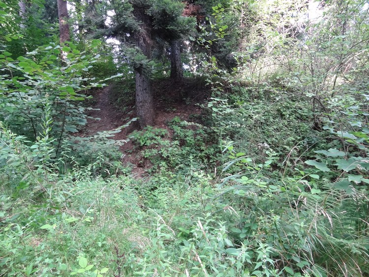 Westernmost rampart of the settlement visible from the unpaved road (photo taken on August 2014).