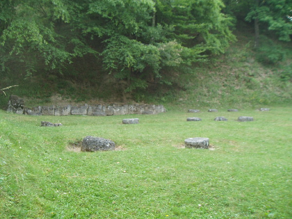 Plynths bases of sanctuary at Dacian Hillfort in Romania.

This is the most accessible of the 5 Dacian Hillforts I visited. You can drive up to the 200 Meters away to it.