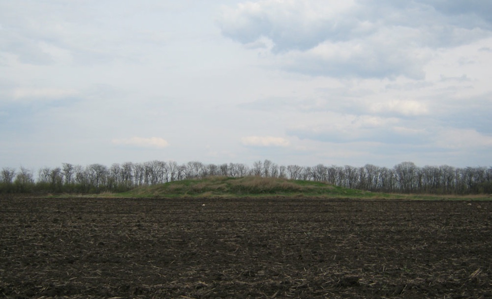 The Bronze Age mound in northwestern Donetsk in the Ukraine, the site where the 'ancient sundial' was discovered in 2011. 

Photo Credit: Larisa Vodolazhskaya

Site in  Ukraine

