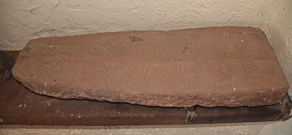 AS Corpus Cross Canonby 04, a grave cover dating to the eleventh century.  Also known as the St Lawrence Slab, the church leaflet says: 