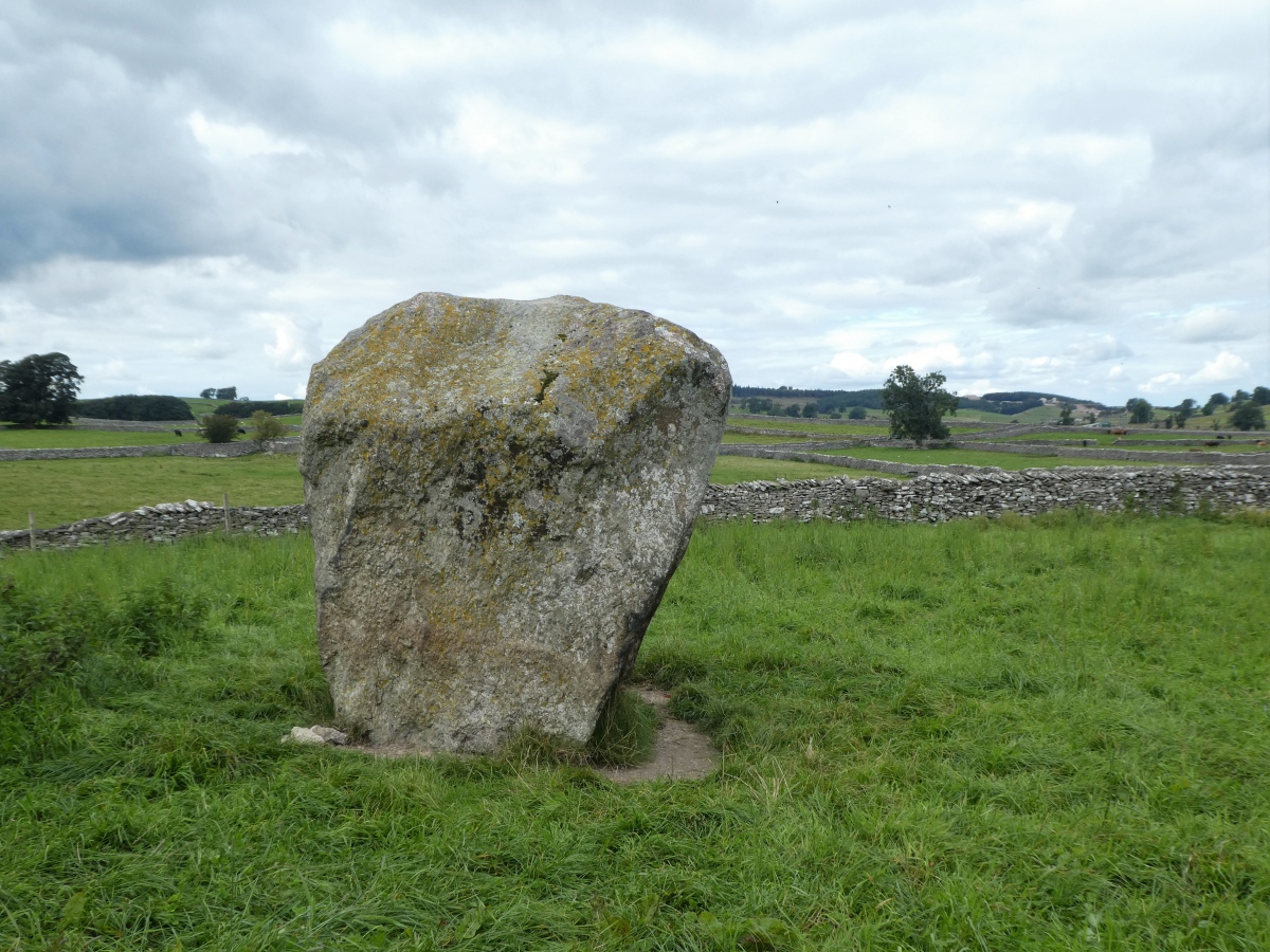 The Goggleby Stone. Slightly disappointed to find it not so large as I had been thinking, and also very crudely concreted into the ground. 
