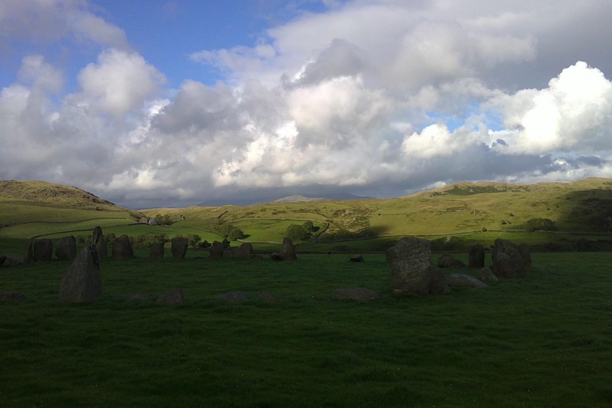 Swinside circle consists of 55 stones, around 30 of which are standing. The tallest stone is 2.3m high. Photo taken in 2011