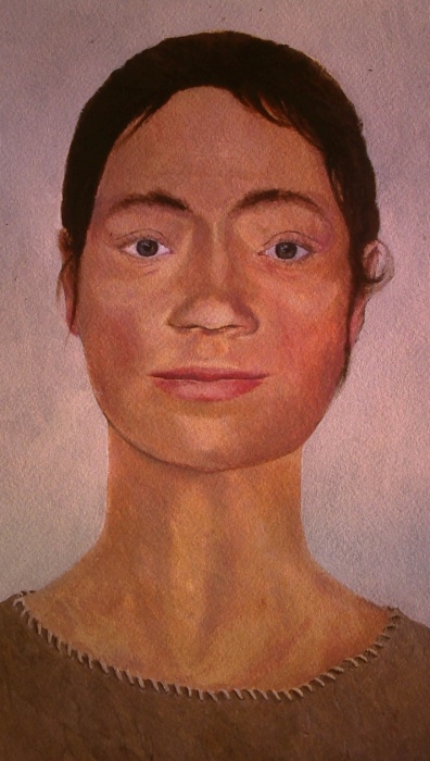 Reconstruction portrait of Cranborne Woman by Jane Brayn,. 

Jane said  