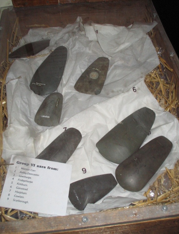 Some of the large quantity of axes found by JR Mortimer in his antiquarian investigations in the mounds and barrows of East Yorkshire

