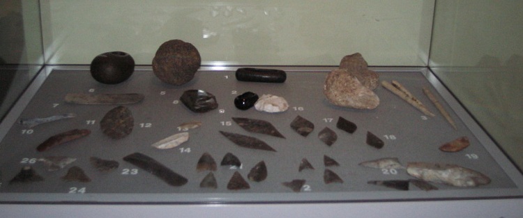 Flint, chert and bone tools, more for the man of the house.
