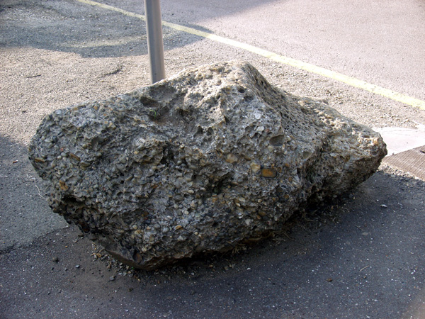 The Newport Puddingstone, lost and abandoned at the roadside