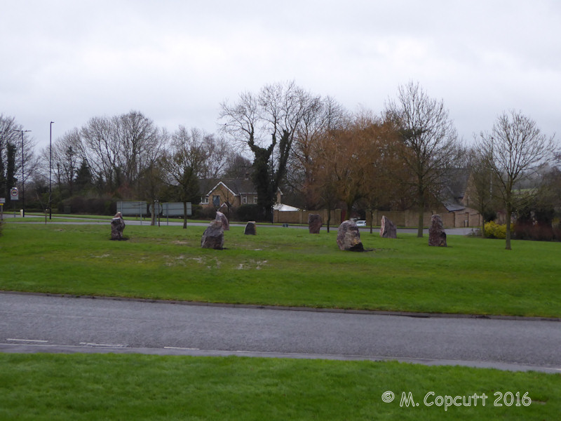 New Years Day 2016 has been a foul miserable dark and wet day, so in a small effort to get myself out of the house, thought I'd go and get a couple of pictures of this fairly new stone circle. I dont know when this was constructed, I only noticed it for the first time sometime last year; it seems fairly new and I assume the stones are from the local quarry. 