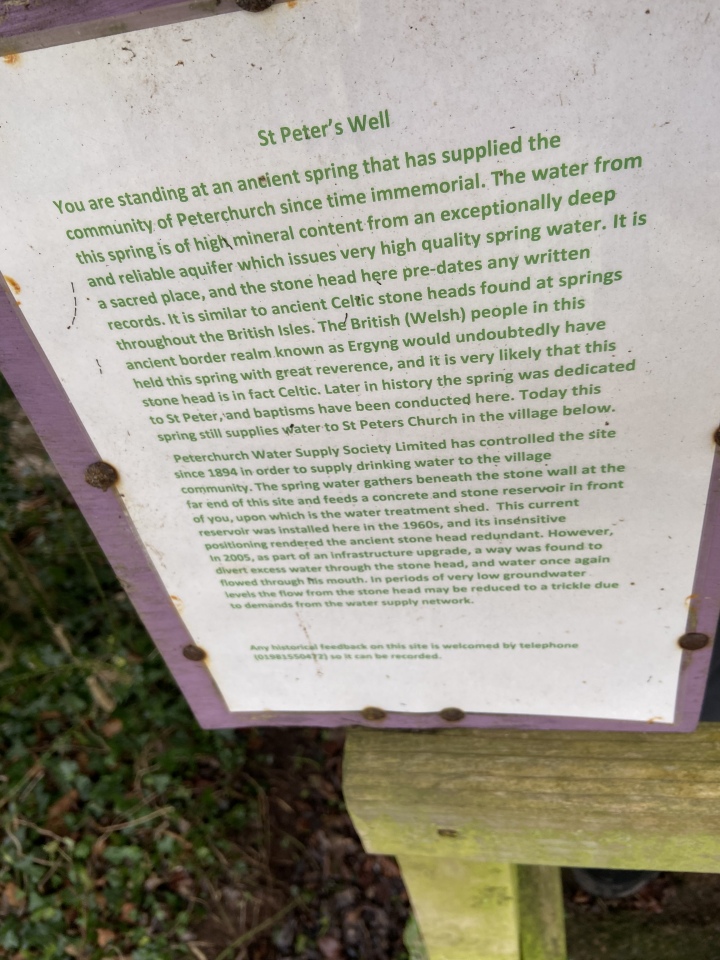The information sign at St Peter’s Well