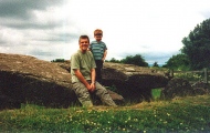 More than twenty years ago I uploaded an image to the site before becoming a member later on. This photo was from the same reel of film... yup, remember those? The little lad on the right is a dad himself these days. And that's me on the left.<br />
<br />
We were renting a cottage somewhere near Leominster, together with sister and brother in law and their young son. Arthur's Stone was a nice day out for us. <br />
<br />
A day or two later I picked up a good copy of The Old Straight Track in Hay. It was great to read it in Watkins's actual stomping ground. A very pretty part of the world. Goodrich Castle was cool too.