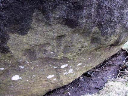 One of several close-ups of the 'axe' carvings found on the underside of the boulder - photos taken by Richard Stroud.