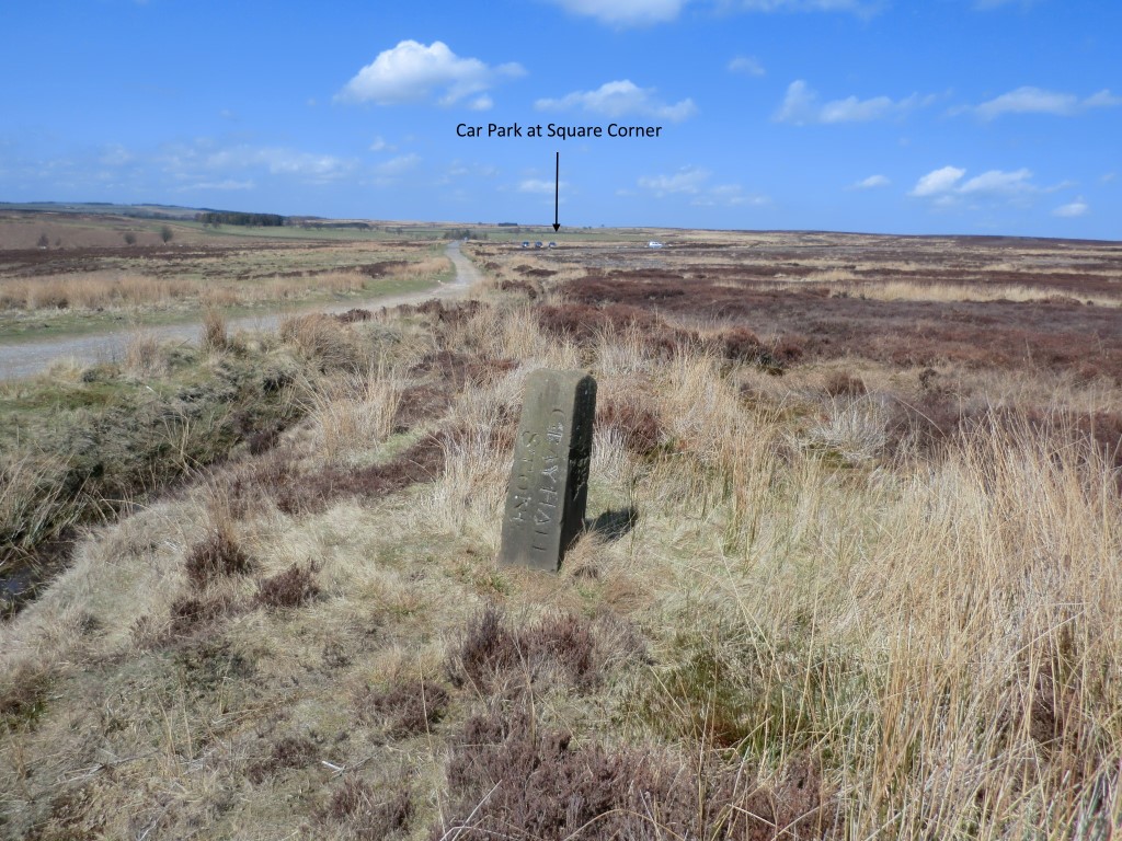Cray Hall Stone at SE 47978 95674 – South Face with its name engraved upon it, April 2013. The track on the left whilst now part of the Cleveland Way is a very ancient route and was a major trade artery in prehistoric times, with round and long barrows along its route evidence of this. In mediaeval times it was known as the ‘Regalis Via’ (Kings Way) and laterally Hambleton Street or more com