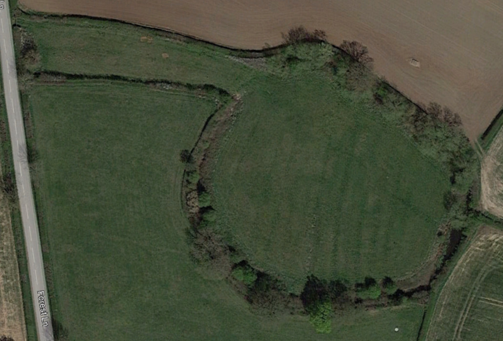 Belton Leicestershire, Banjo Enclosure, image via Google Earth.