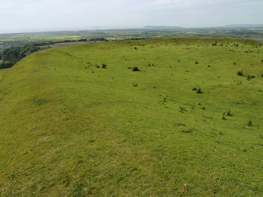 Brent Knoll Camp, The South West area of the fort looking West.