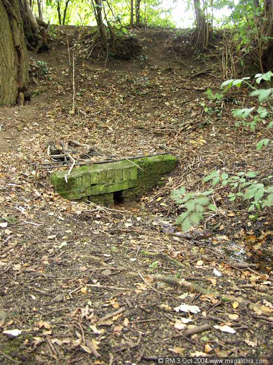 The actual site of the well is difficult to find, as it feeds a moat so there is a lot of water about. This brick enclosure is the well itself.

