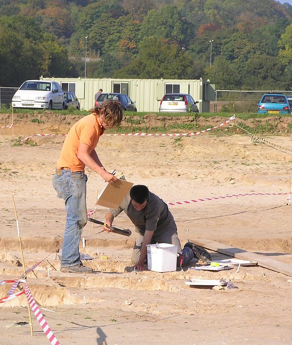 Archeologists at work on the North Park Farm Mesolithic Excavation