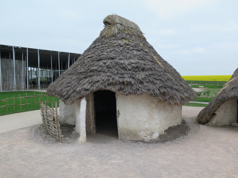 Hut based on evidence from archaeology at Durrington Walls.  April 2015
