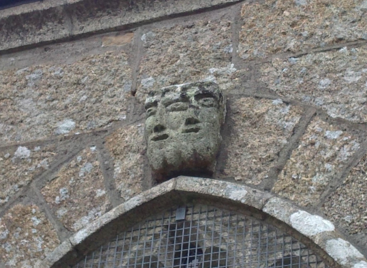 Another peculiar carved head, church exterior, 2010