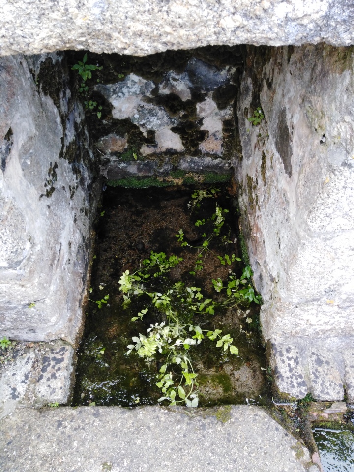 Closer view of left hand well basin. 