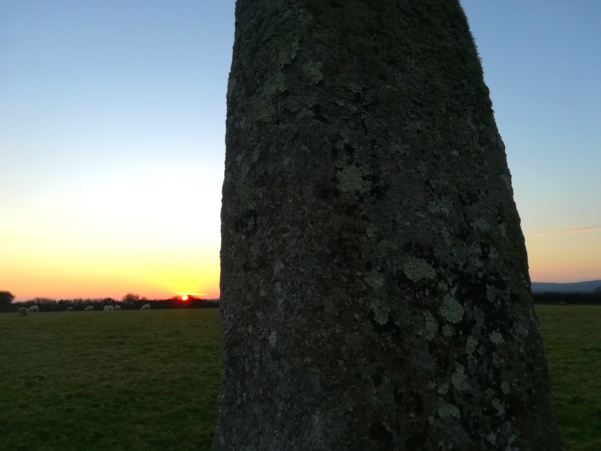 late January Sunset at Faughan Standing Stone