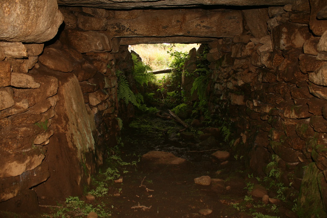 The entrance looking out from the back of the fogou