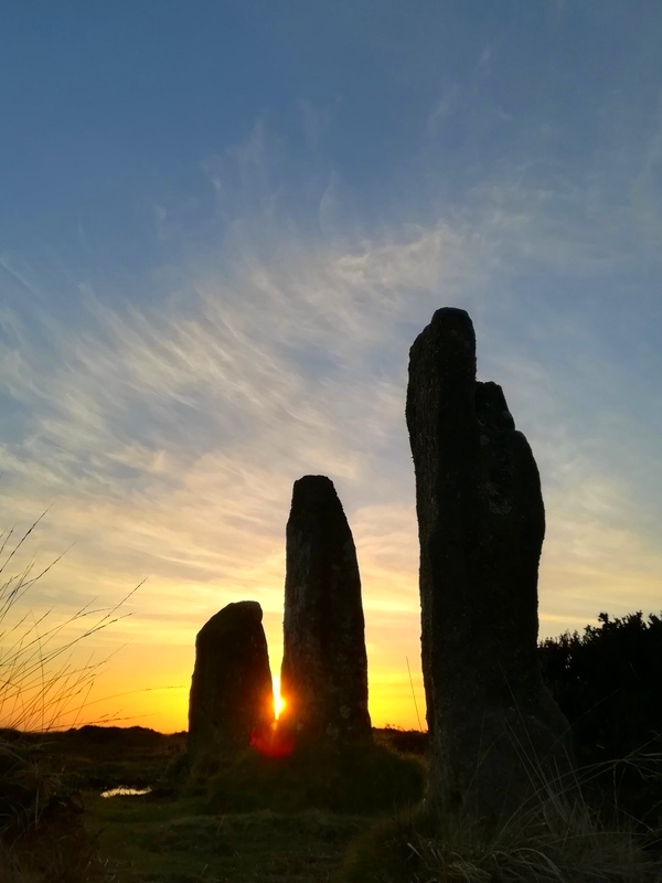 Boskednan stone circle Sunset