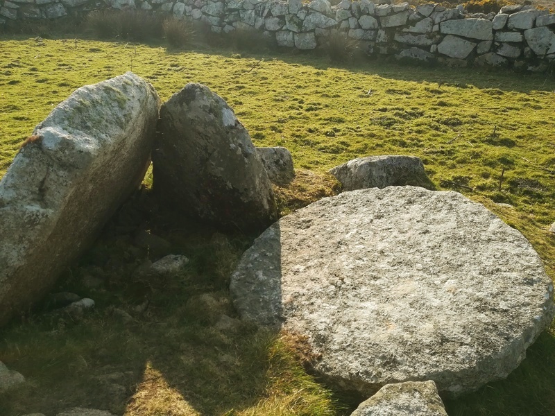 Bosporthennis Quoit, Showing the stone that was been turned into a milstone