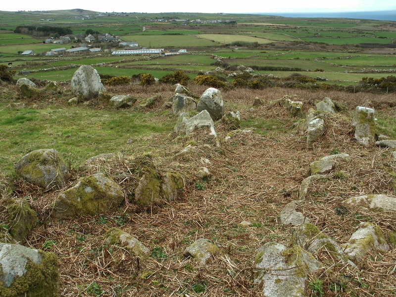 Watch Croft Settlement, double walling/fogou/passage/extra room? on hut at SW413358.