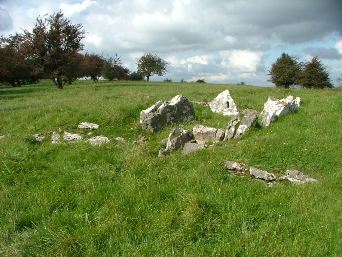 The passage grave with facing wall form the south end.
