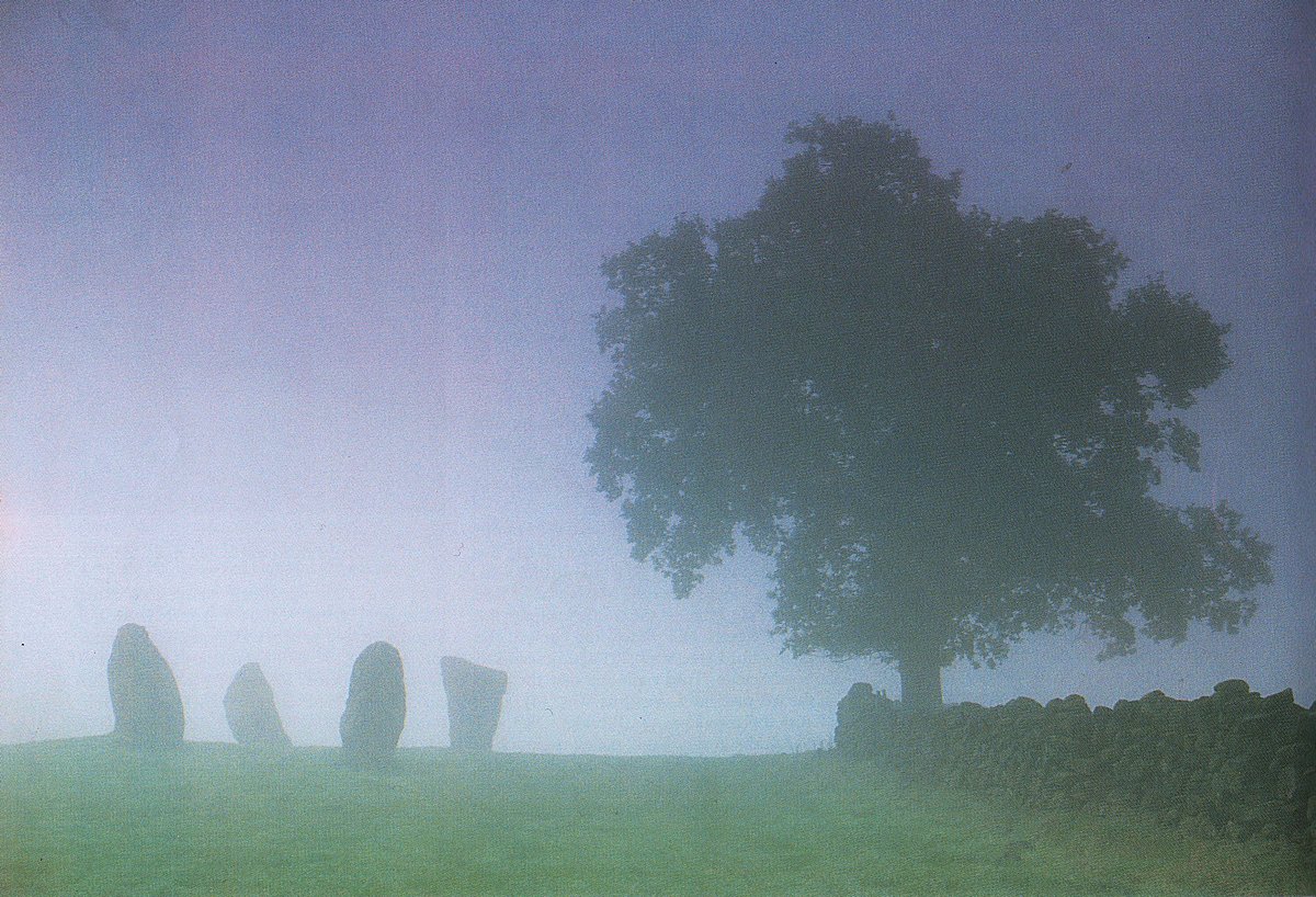 Nine Ladies Stone Circle on a misty morning.