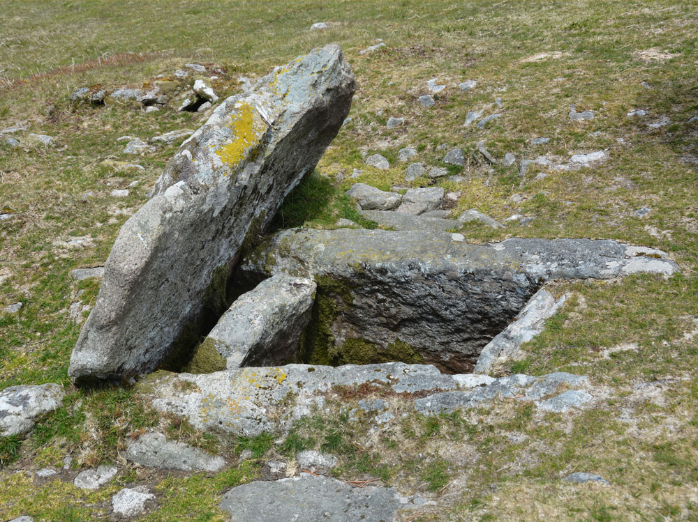 A look across this large cist, which was excavated by Worth in around 1900.