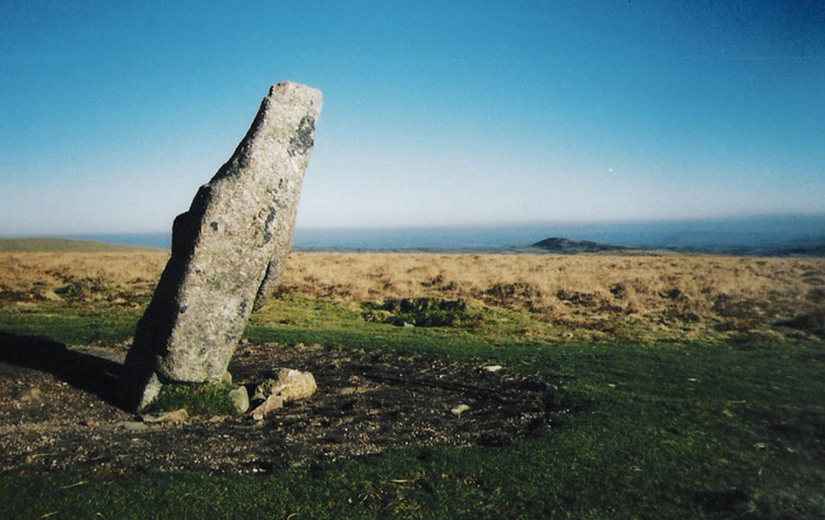 The standing stone at the northern terminus of the row. Facing east.