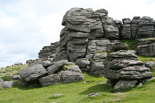 Manaton: Hound Tor - close up
Seen from the path leading to the deserted Houndtor medieval settlement

Copyright Martin Bodman and licensed for reuse under the Creative Commons Licence.