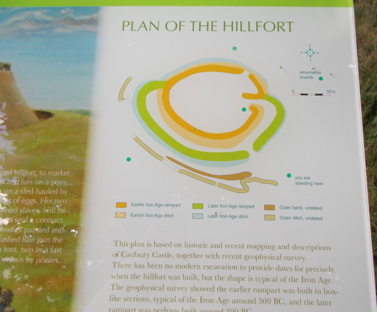 An enlargement of the section of the first info board showing the time-scale of the hillfort's construction.