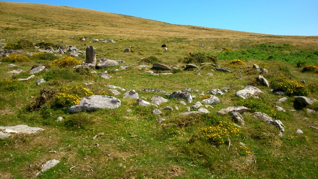 A hut circle within the White hill Enclosure