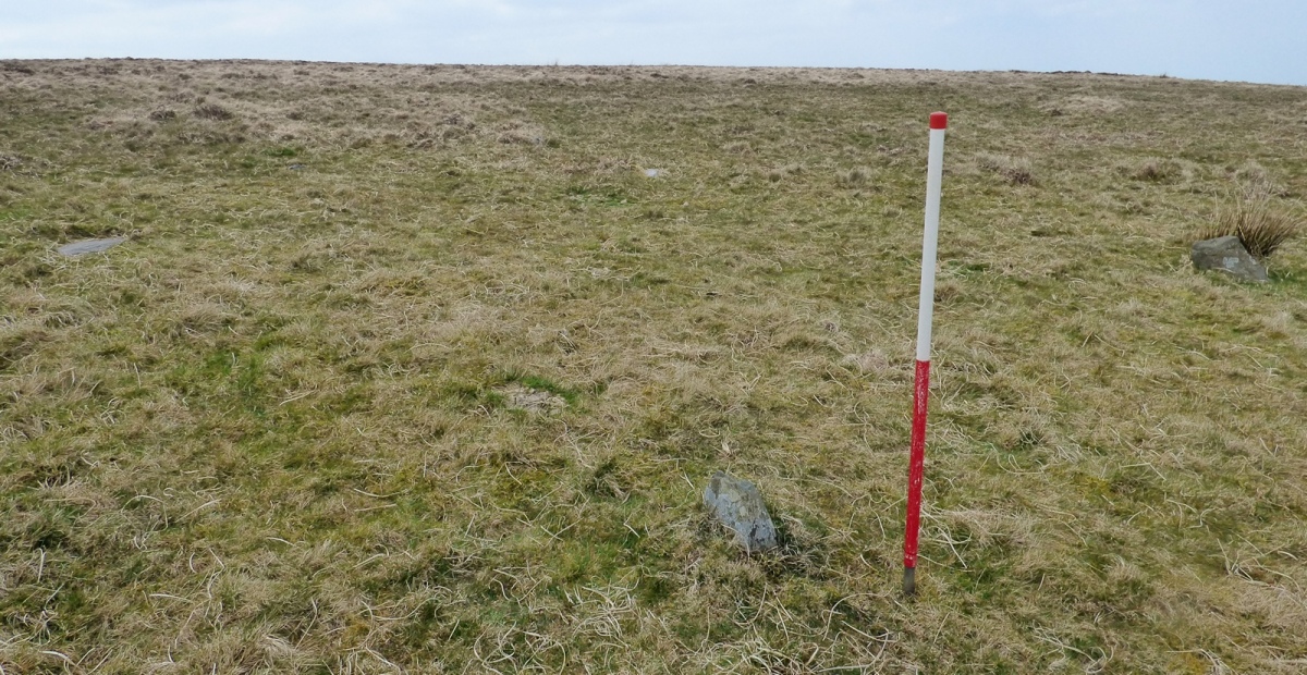 Stone 6 measures 0.23m long by 0.08m wide stands 0.20m high and is orientated at 75°. View from north east (Scale 1m).