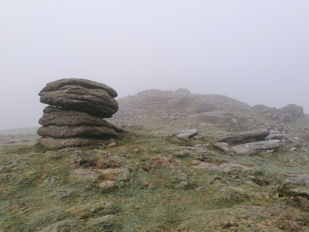 Rippon Tor cairn C2 last Friday. The cairn material can be seen surrounding the granite outcrop