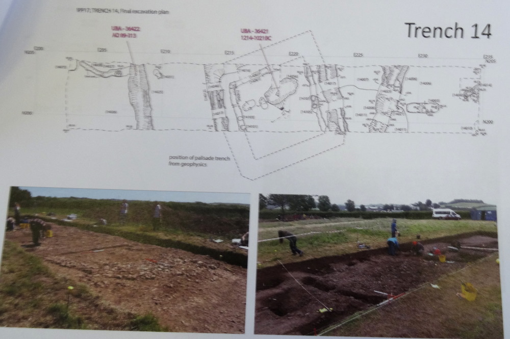 Trench 14 from 2017 dig, showing a structure that was interpreted as a shrine on another diagram.
See close up pics from that year on site page.