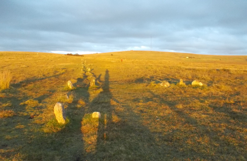 Looking east now at Autumn Equinox sunset 2016, with the short SW Row 3 on the right here. 7.06pm.