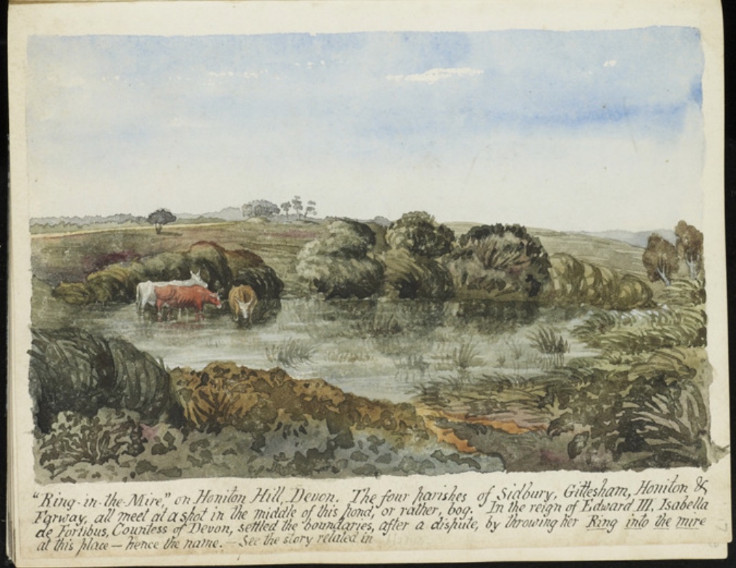 Painting of the Ring-in-the-Mire by Peter Orlando Hutchinson in 1845
