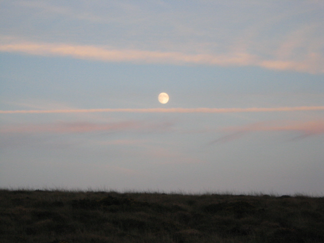 Moon risen in the east around 7.15pm on 21.9.10.  
(I'd taken some good shots of it rising over a stone in the circle, but the moon didn't come out in the photo.)